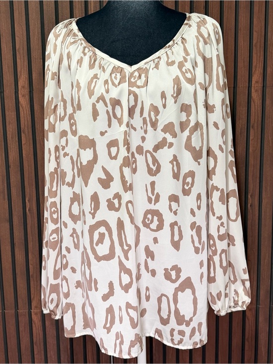 Tops - Boho Leopard Print Tunic Top | Oversized Lightweight Blouse